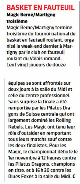 Publication Le Nouvelliste